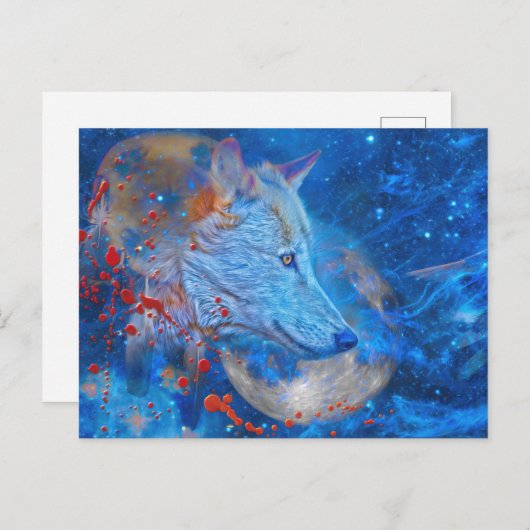 GRAY WOLF ALPHA WAVES POSTKARTE (Vorne/Hinten)