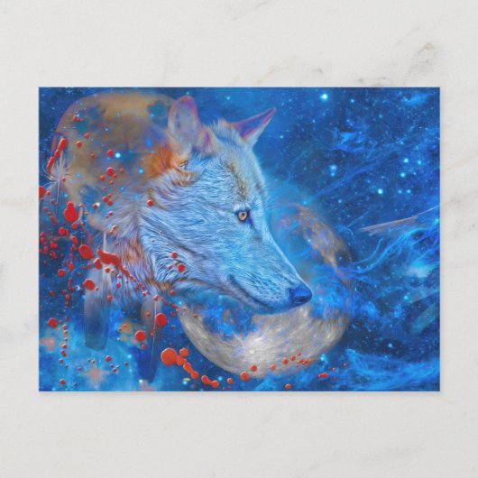 GRAY WOLF ALPHA WAVES POSTKARTE (Vorderseite)