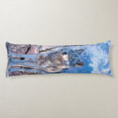 Gray Wolf "ANTWORTEN SIE DIE ANRUFE" Seitenschläferkissen (Rückseite)