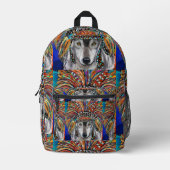 Gray Wolf Art Bedruckter Rucksack (Vorderseite)