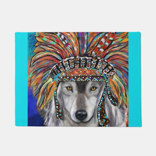 Gray Wolf Art Fußmatte (Vorderseite)