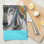 Gray Wolf Art Geschirrtuch (Viertel Falte)