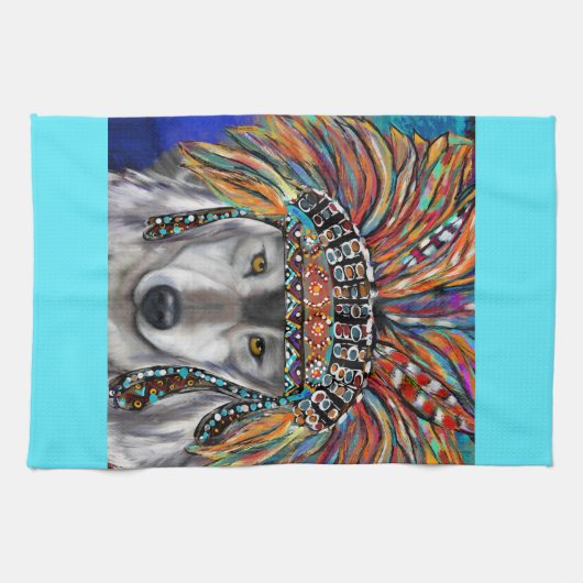 Gray Wolf Art Geschirrtuch (Horizontal)