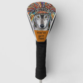 Gray Wolf Art Golf Headcover