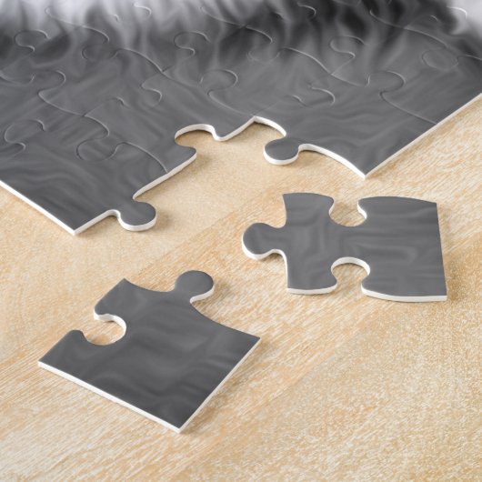 Gray Wolf Art Malerei Grafik | Schwarz und Weiß Puzzle (Seite)