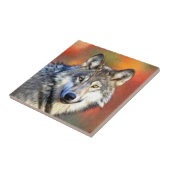 Gray Wolf Art Painting Fliese (Seite)
