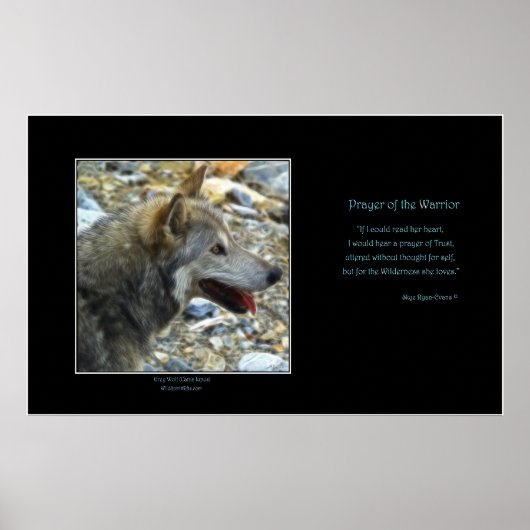 GRAY WOLF Art Poster & Poem (Vorne)
