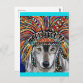 Gray Wolf Art Postkarte (Vorne/Hinten)