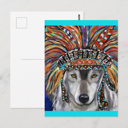 Gray Wolf Art Postkarte (Vorne/Hinten)