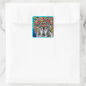 Gray Wolf Art Quadratischer Aufkleber (Tasche)