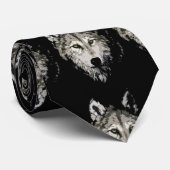 Gray Wolf Artwork Neck Tie Krawatte (Gerollt)