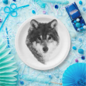 Gray Wolf attraktiv Pappteller (Party)
