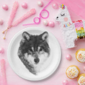 Gray Wolf attraktiv Pappteller (Party)