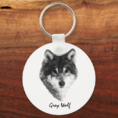Gray Wolf beeindruckend Schlüsselanhänger (Vorderseite)