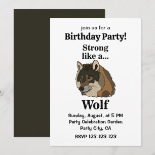 Gray Wolf Birthday Party Einladung