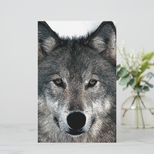 Gray Wolf Briefpapier (Stehend Vorderseite)