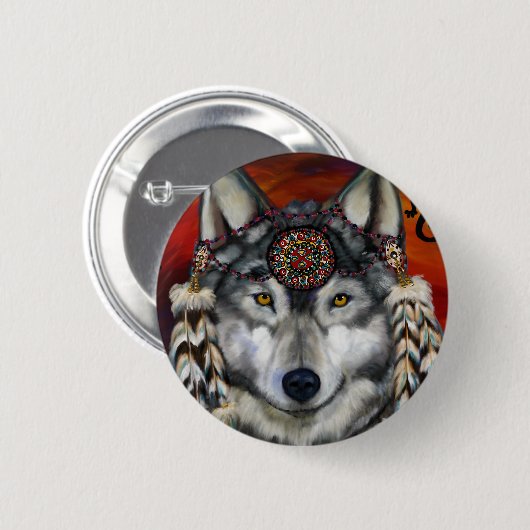 Gray Wolf Button (Vorne & Hinten)