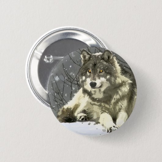 Gray Wolf Button (Vorne & Hinten)
