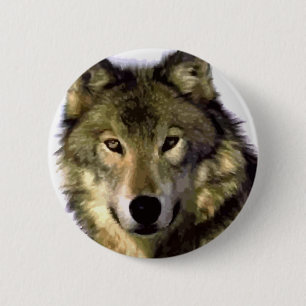 Gray Wolf Button