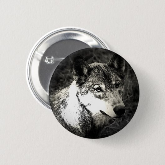 Gray Wolf Button (Vorne & Hinten)