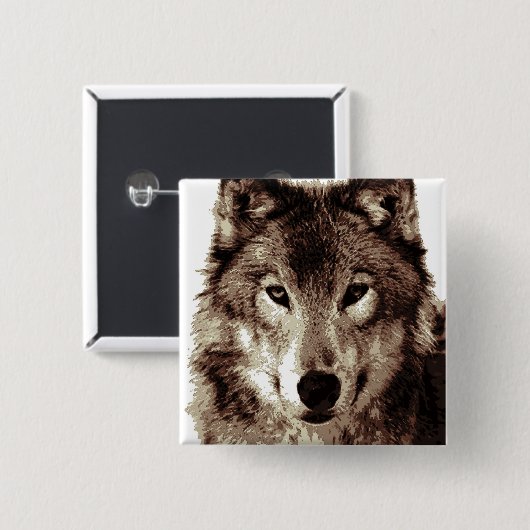 Gray Wolf Button (Vorne & Hinten)