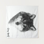 Gray Wolf Charming Wandteppich (Vorderseite (Horizontal))