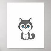 Gray Wolf Chibi-Style Poster (Vorne)