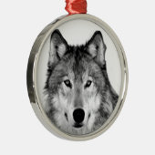 GRAY WOLF CHRISTMAS ORNANATION ORNAMENT AUS METALL (Rechts)