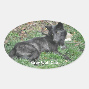 GRAY WOLF CUB Wildlife Supporter Stickers