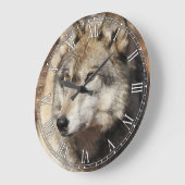 Gray Wolf Decorative Wall Clock Große Wanduhr (Winkel)