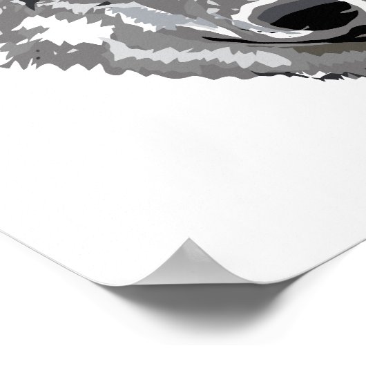 Gray Wolf Design Poster (Ecke)