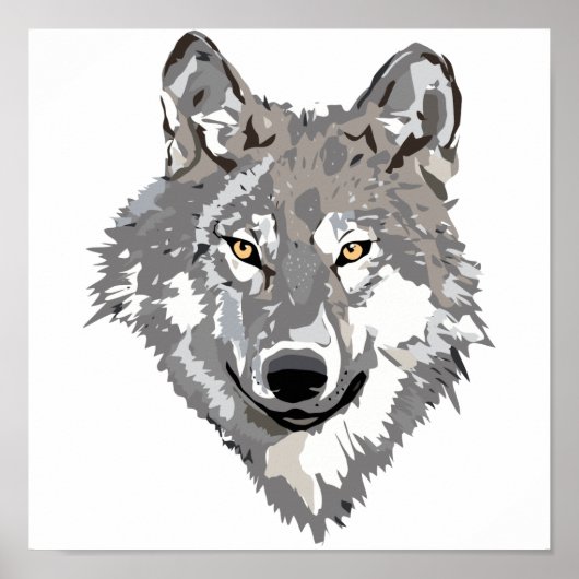 Gray Wolf Design Poster (Vorne)