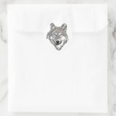 Gray Wolf Design Runder Aufkleber (Tasche)