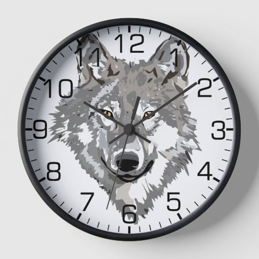 Gray Wolf Design Uhr (Vorderseite)