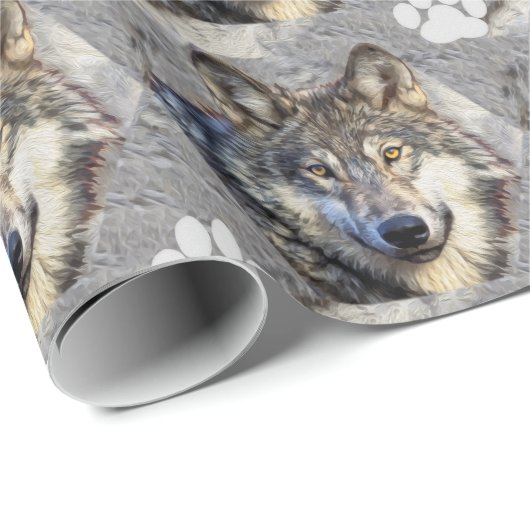 Gray Wolf Dignity Geschenkpapier (Rolleneckpunkt)