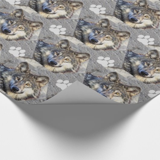 Gray Wolf Dignity Geschenkpapier (Ecke)