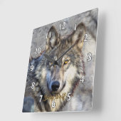 Gray Wolf Dignity Quadratische Wanduhr (Winkel)