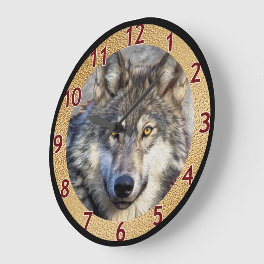 Gray Wolf Dignity v2 Große Wanduhr (Winkel)