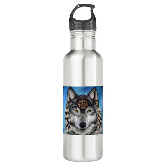 Gray Wolf Edelstahlflasche (Vorderseite)