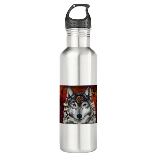 Gray Wolf Edelstahlflasche (Vorderseite)