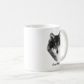 Gray Wolf elegant anpassbar Kaffeetasse (VorderseiteRechts)
