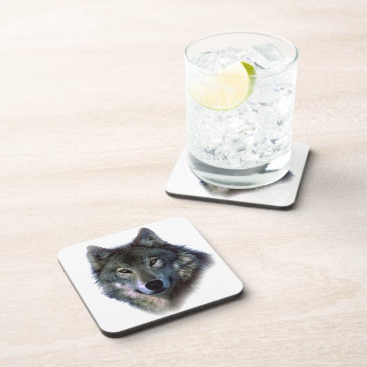 Gray Wolf Eyes Getränkeuntersetzer (Rechte Seite)