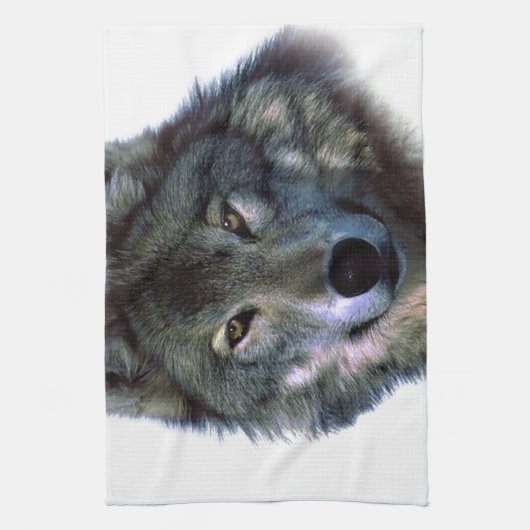 Gray Wolf Eyes Handtuch (Vertikal)
