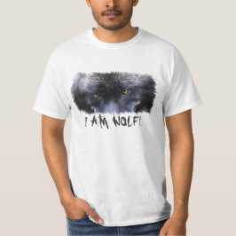 Gray Wolf Eyes "I Am Wolf" Wildlife Art T-Shirt