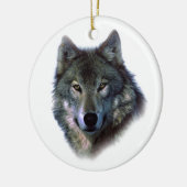 Gray Wolf Eyes Keramik Ornament (Links)