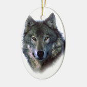 Gray Wolf Eyes Keramikornament (Links)