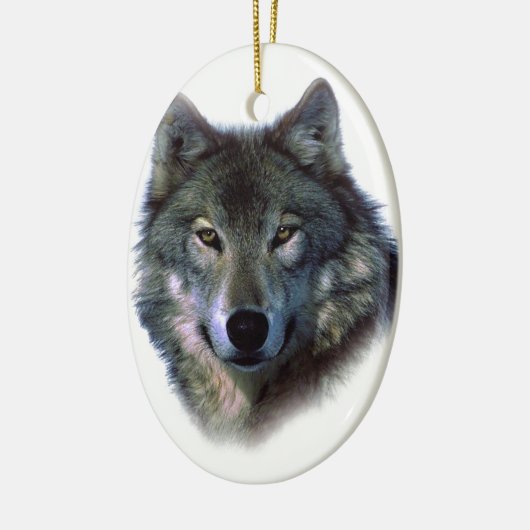 Gray Wolf Eyes Keramikornament (Links)