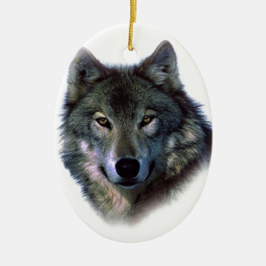 Gray Wolf Eyes Keramikornament (Vorne)