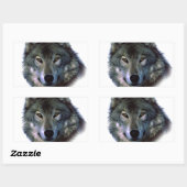 Gray Wolf Eyes Rechteckiger Aufkleber (Blatt)