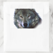 Gray Wolf Eyes Rechteckiger Aufkleber (Tasche)